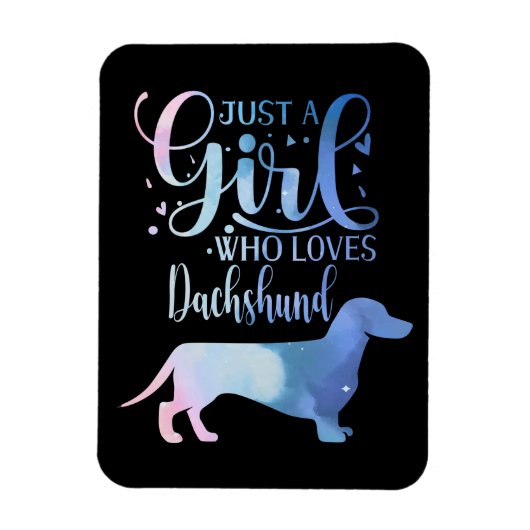 ダックスフントの犬好きの女性を愛しているだけの少女 マグネット (縦)
