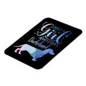 ダックスフントの犬好きの女性を愛しているだけの少女 マグネット (左側)