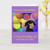 ダックスフントの独創的なバースデー・カード カード (黄色い花)