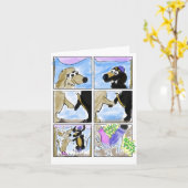 ダックスフントの結婚式の招待状! カード (黄色い花)