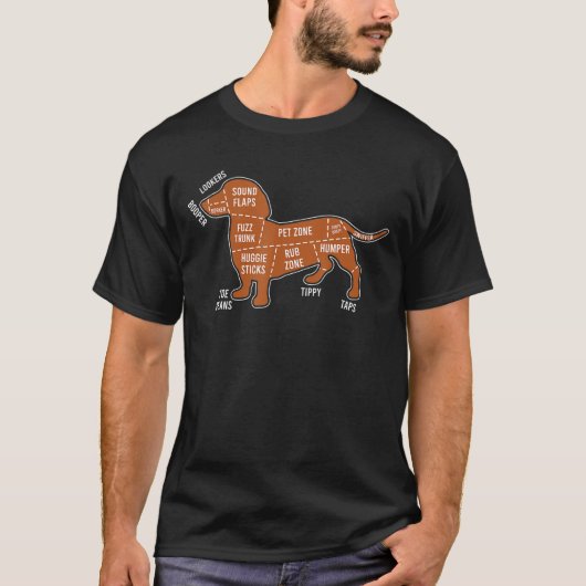 ダックスフントの解剖学 Tシャツ (正面)