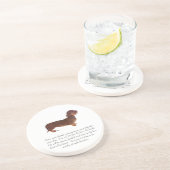 ダックスフントの記念品-男性 コースター (側面)