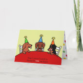 ダックスフントの誕生日の漫画 カード (裏面)