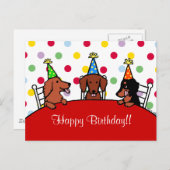 ダックスフントの誕生日の漫画 ポストカード (正面/裏面)