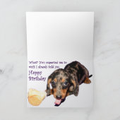 ダックスフントの誕生日 カード (内部)