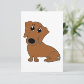 ダックスフントの赤い漫画 サンキューカード (スタンド正面)