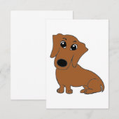 ダックスフントの赤い漫画 サンキューカード (正面/裏面)