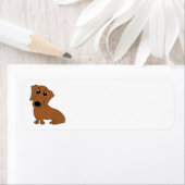 ダックスフントの赤い漫画 ラベル (インサイチュ)