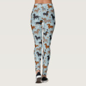 ダックスフントの足および骨パターン青 レギンス (裏面)