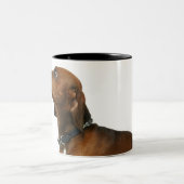 ダックスフントの閉めて下さい ツートーンマグカップ (中央)