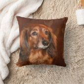 ダックスフントの顔 クッション (ブランケット)