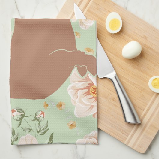 ダックスフントのDoxie Teckelの恋人のイラストレーションの引用文 キッチンタオル (四つ折り)