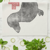 ダックスフントのDoxie Teckelの恋人のイラストレーションの引用文 キッチンタオル (折り畳み)