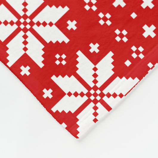 ダックスフントはクリスマスパターンのシルエットを描きます フリースブランケット (角)