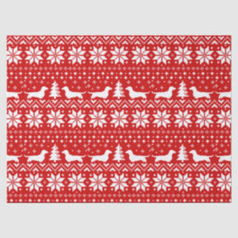 ダックスフントはクリスマスパターンのシルエットを描きます 薄葉紙