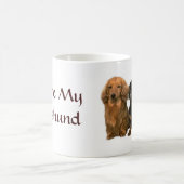 ダックスフントはマグを崇拝します コーヒーマグカップ (中央)
