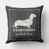 ダックスフントはヴィンテージの黒板をここにだめにしました クッション (裏面)
