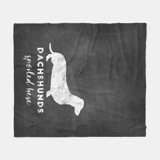 ダックスフントはヴィンテージの黒板をここにだめにしました フリースブランケット (正面(横))