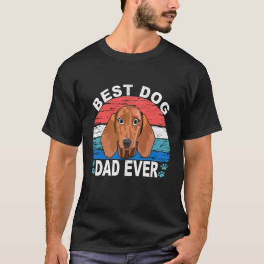 ダックスフントを愛する最高の犬パパへ 180 Tシャツ (正面)