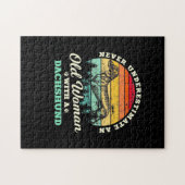 ダックスフントを着た老婆 ジグソーパズル (横)