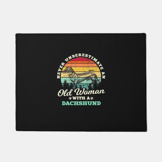 ダックスフントを着た老婆 ドアマット (正面)