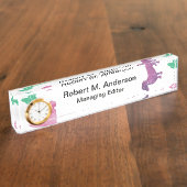 ダックスフントを雨が降っています デスクネームプレート (側面)