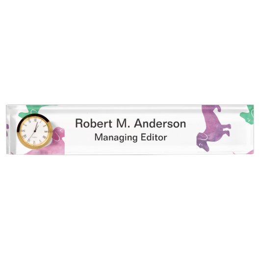 ダックスフントを雨が降っています デスクネームプレート (正面)