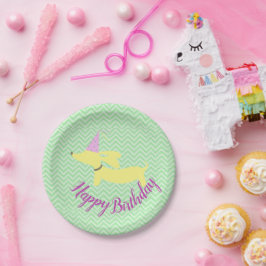 ダックスフントウィーナードッグパーティー紙プレート ペーパープレート