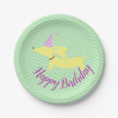 ダックスフントウィーナードッグパーティー紙プレート ペーパープレート (正面)