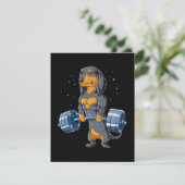 ダックスフントウェイトリフティングフィットネスジム サンキューカード (スタンド正面)