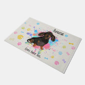 ダックスフントウェルカムドアマットカワイトウェルカムマット ドアマット (アングル)