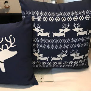 ダックスフントクリスマスピローフェアアイルトナカイ クッション
