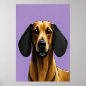 ダックスフントクールポートレート | AIアートポスター ポスター (正面)