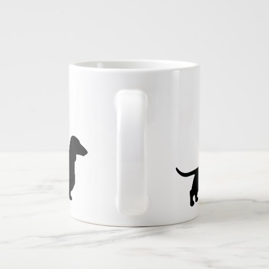 ダックスフントシルエットウィーナードッグラバーズ ジャンボコーヒーマグカップ (裏面)