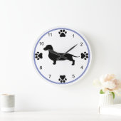 ダックスフントシルエット ラージ壁時計 (ホーム)