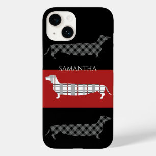 ダックスフントストライプのオンパーソナライズされた Case-Mate iPhone 14ケース