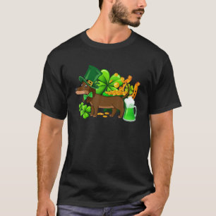 ダックスフントセントパトリックの日アイリッシュ・クローバー・ギフト Tシャツ