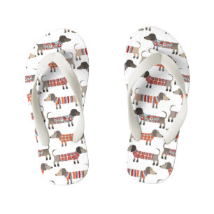 ダックスフントソーセージ犬 キッズビーチサンダル