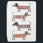ダックスフントソーセージ犬 iPad AIR カバー<br><div class="desc">可愛いダックスフント・ソーセージか、もしくはワンピーの犬を毛織のニットウエアにした。愛犬家やドッグウォーカーに最適。</div>