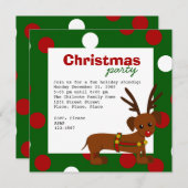 ダックスフントトナカイ 招待状 (正面/裏面)