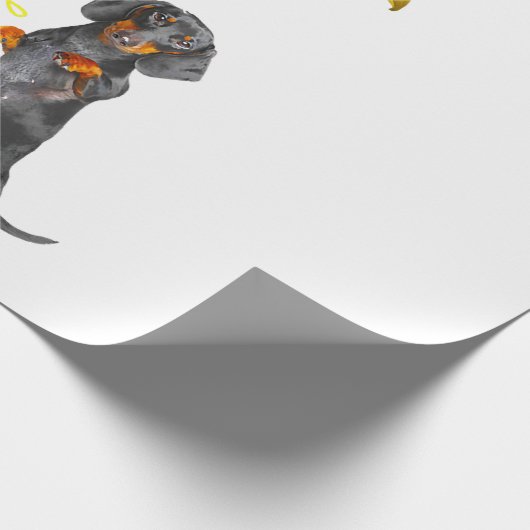 ダックスフントドキシーウィーナードットソンママモアギフト ラッピングペーパー (角)