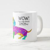 ダックスフントドッグカラフル万華鏡のように千変万化するパターンコレクション ジャンボコーヒーマグカップ (正面右)