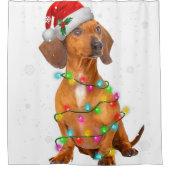 ダックスフントドッグズツリークリスマスセータークリスマスズギフトP シャワーカーテン (正面)