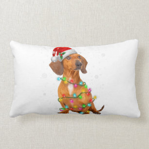 ダックスフントドッグズツリークリスマスセータークリスマスズギフトP ランバークッション