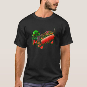 ダックスフントドッグレプレチャウセントパトリックデイサンパディ Tシャツ