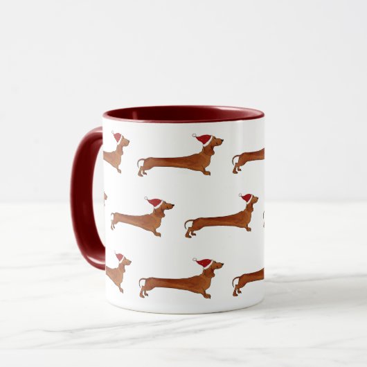 ダックスフントパターンが付いているマグ マグカップ (正面左)