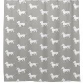 ダックスフントパターンはあなた自身の色を選びます シャワーカーテン (正面)