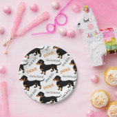 ダックスフントパターン ペーパープレート (パーティー)