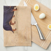 ダックスフントビーチタオル キッチンタオル (四つ折り)