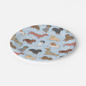 ダックスフント品種パターン ペーパープレート (アングル)